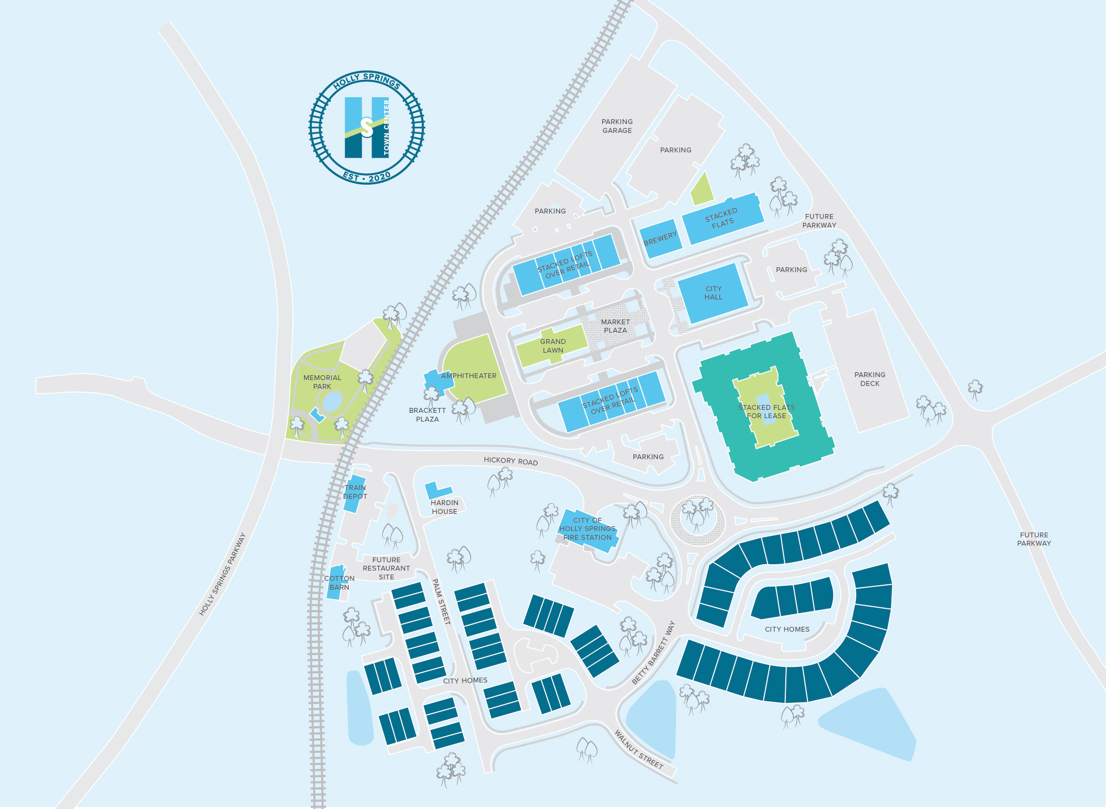 Holly Springs Town Center Site Plan | New Homes by Stonecrest Homes